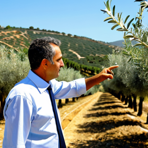Modern Agricultural Manager**

"A confident agricultural manager, fully clothed in professional attire, inspects a thriving olive grove in Andalusia, Spain. The background includes rolling hills and a clear blue sky. The scene is bathed in warm, golden sunlight. Perfect anatomy, correct proportions, natural pose, well-formed hands, proper finger count, safe for work, appropriate content, professional photography, high quality, family-friendly."

**