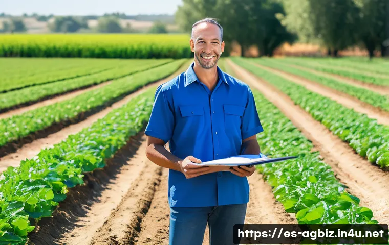 농업경영사 자격증 관련 법적 요건 - A professional agricultural manager in a well-maintained farm setting, wearing clean work clothes an...